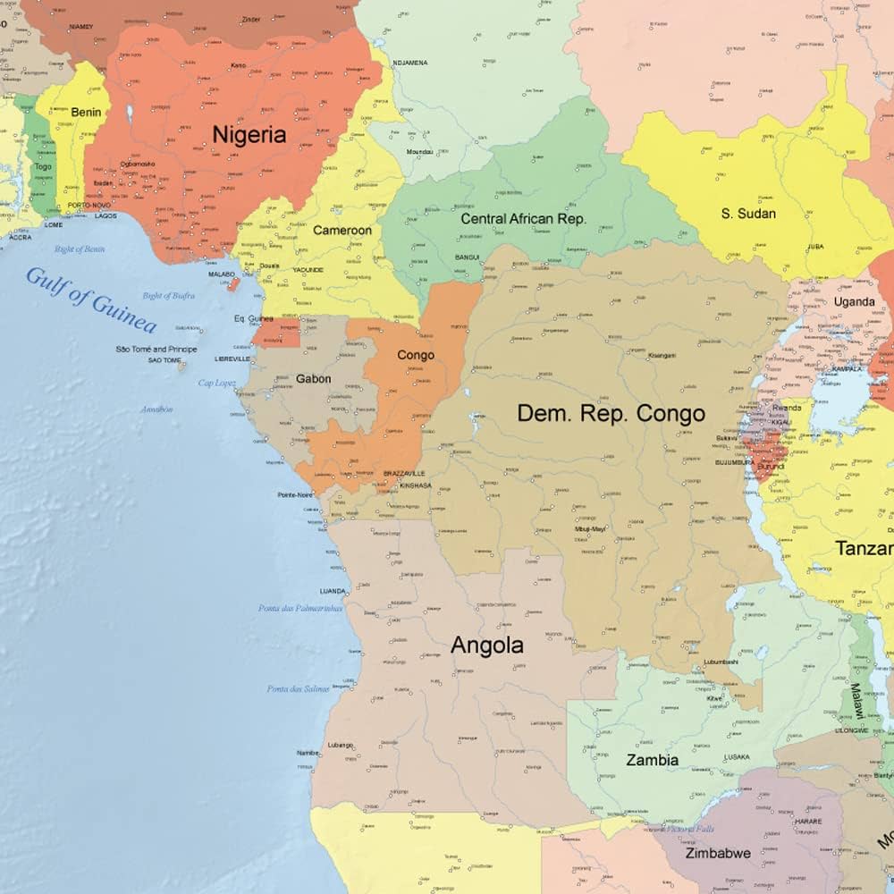 Amazon.co.jp: Hotdogger アフリカ 地図 MAP ポスター 大型